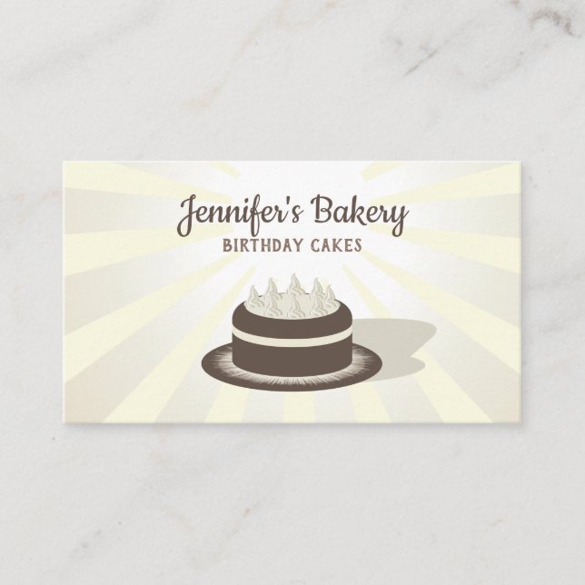 Birthday Cake Bakery Whip beige vanilla cream Business Card (Front)