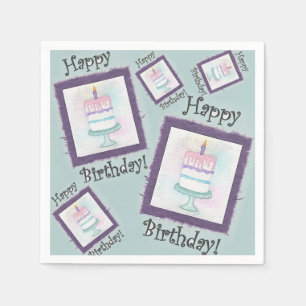 Birthday Cake Birthday Cards Napkin