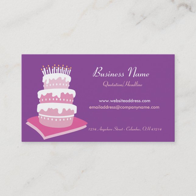 Birthday Cake Business Cards (Front)