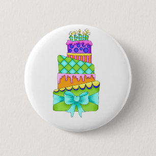 Birthday Cake Button - (Plain)