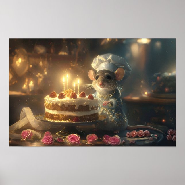Birthday Cake by Fabulous Mice Baker Poster (Front)