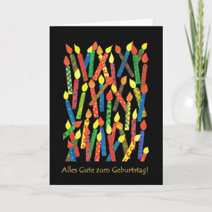 Birthday Cake Candles Card with German Greeting