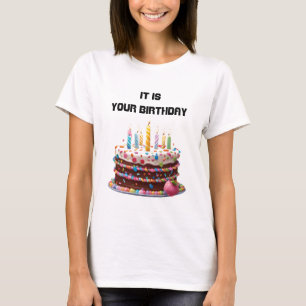Birthday Cake Candles Custom Personalised Celebrat T-Shirt