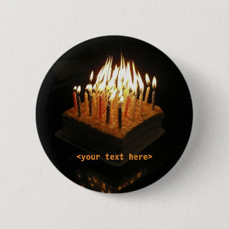 Birthday cake candles lit, <your text here> button