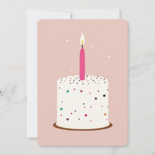 Birthday Cake Card with Candle   Festive Birthday 