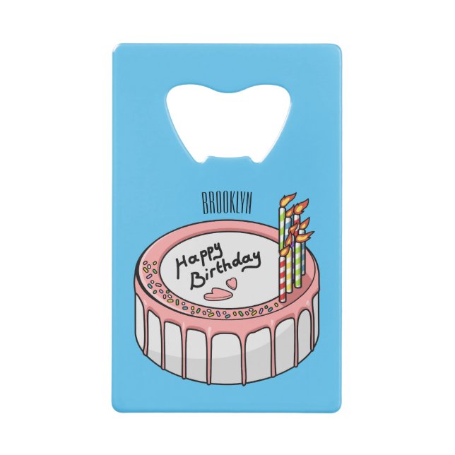Birthday cake cartoon illustration  (Front)