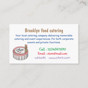 Birthday cake cartoon illustration business card
