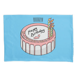 Birthday cake cartoon illustration   pillowcase