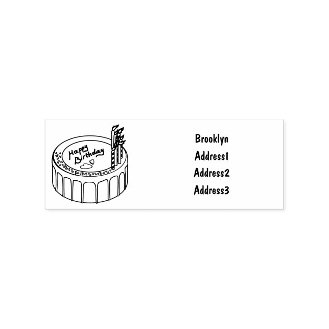 Birthday cake cartoon illustration rubber stamp (Imprint)