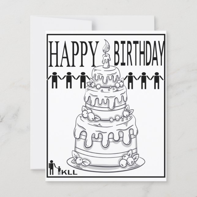 birthday cake colouring pages (Front)