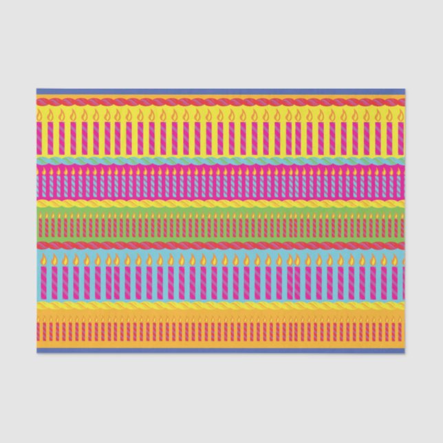 Birthday Cake Cute Colourful 1st Party Theme Tissue Paper (Front)