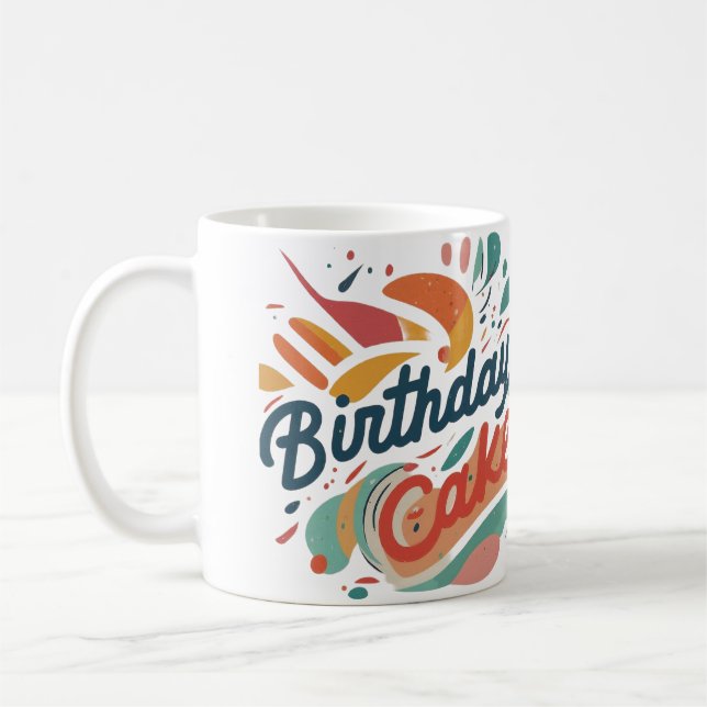 Birthday Cake Design Coffee Mug (Left)