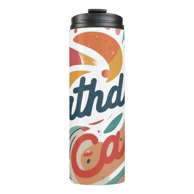 Birthday Cake Design Thermal Tumbler (Front)