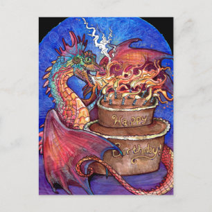 Birthday Cake Dragon  Postcard