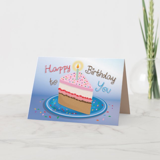 Birthday Cake - Greeting Card (Front)