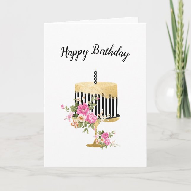 Birthday Cake Happy Birthday Card (Front)
