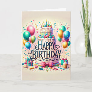 Birthday Cake Happy Birthday Card