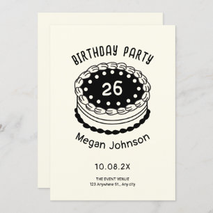 Birthday cake invitation