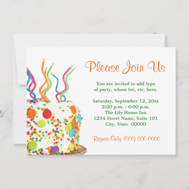 Birthday Cake Invitations (Front)