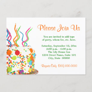 Birthday Cake Invitations