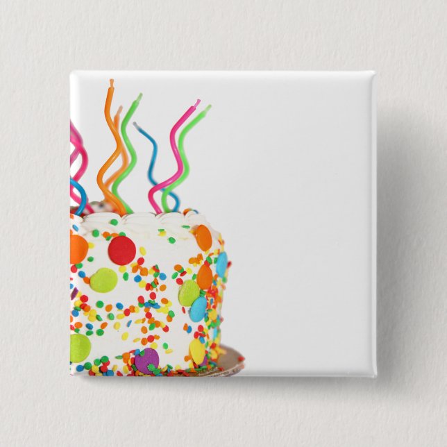 Birthday Cake Magnet 15 Cm Square Badge (Front)