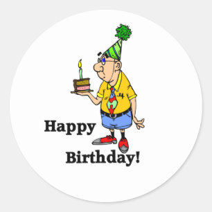 Birthday Cake -  Man Classic Round Sticker