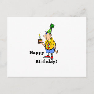 Birthday Cake -  Man Postcard