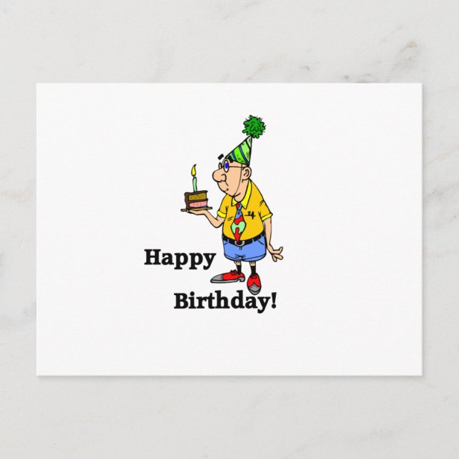 Birthday Cake -  Man Postcard (Front)