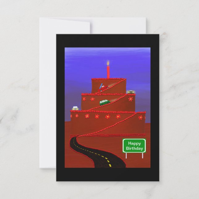 Birthday cake mountain invitation (Front)