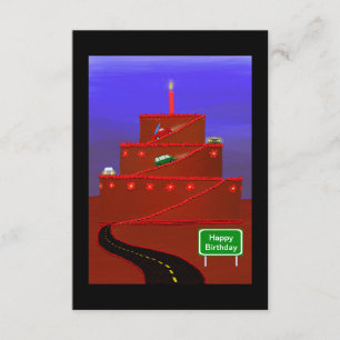 Birthday cake mountain invitation