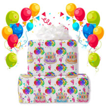 Birthday Cake NAME Balloons Personalise AGE Roll