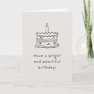 Birthday cake outline Happy Birthday  Card