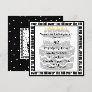 Birthday Cake Over The Hill Party Invitation