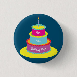 Birthday Cake Party 3 Cm Round Badge