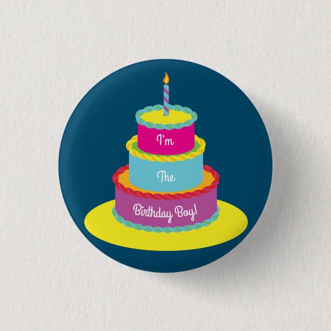 Birthday Cake Party 3 Cm Round Badge (Front)