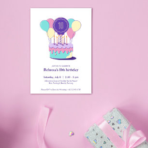 Birthday Cake Party Invitation