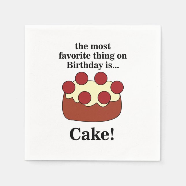 Birthday Cake Party Napkin (Front)