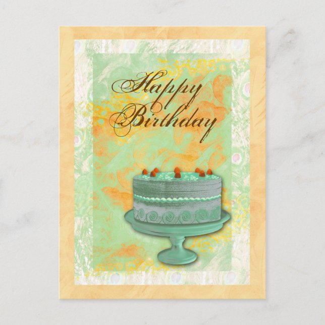 "Birthday cake" party womens ladies Postcard (Front)