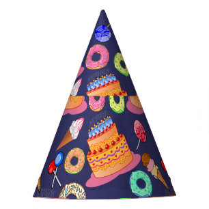 Birthday Cake Pastry Pattern Design Party Hat