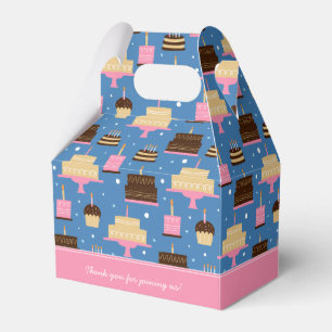 Birthday Cake Pattern Custom Name + Greeting Favour Box