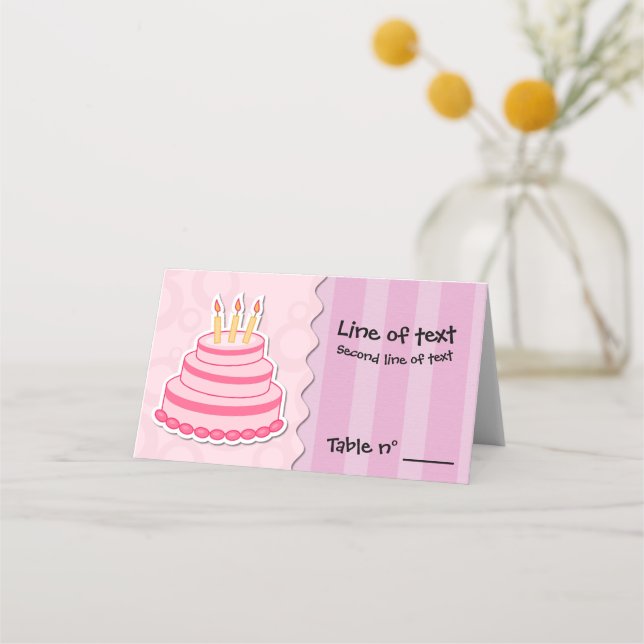 Birthday cake place card (Front)