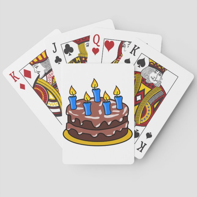 Birthday Cake Playing Cards (Back)
