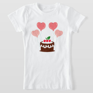 Birthday Cake Printed Girl's T-Shirt