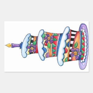 Birthday Cake Rectangular Sticker