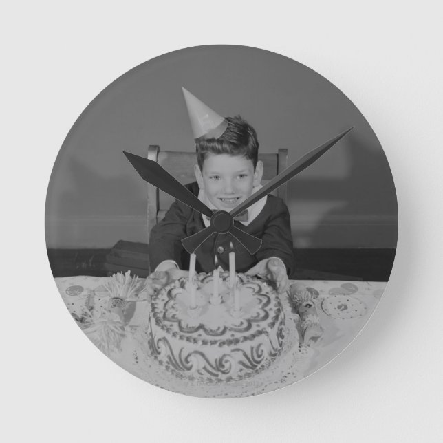 Birthday Cake Round Clock (Front)