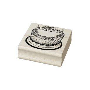 Cake Rubber Stamps Self Inking Stamps Zazzle UK