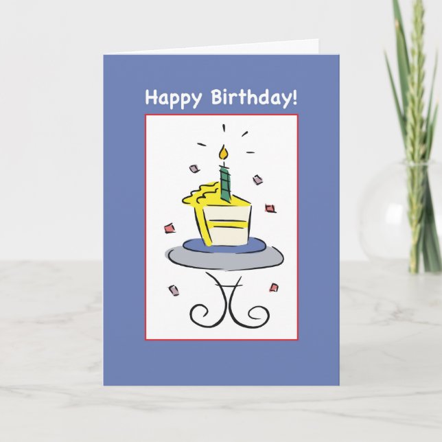 Birthday Cake Slice Card (Front)