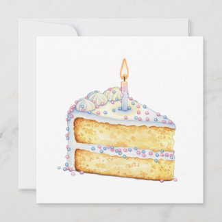 Birthday Cake Slice Invitation