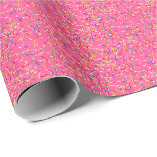 Birthday Cake sprinkles on pink Wrapping Paper