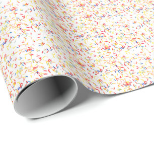 Birthday Cake sprinkles on white Wrapping Paper